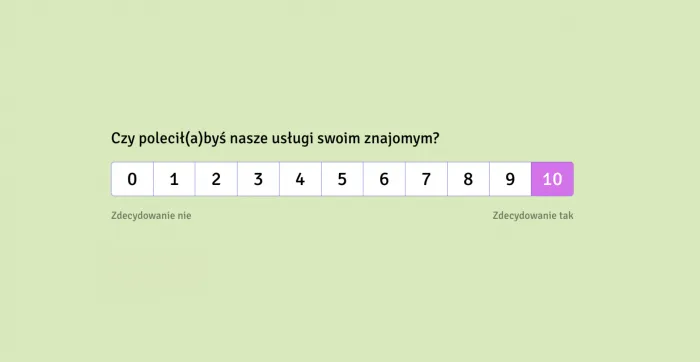 Pytanie NPS w ankiecie