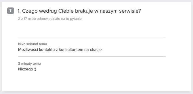 Analiza ankiety: pytanie otwarte