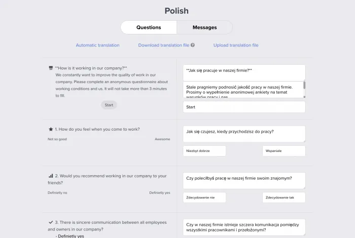 Dodaj automatyczne tłumaczenie i sprawdź jego poprawność. 