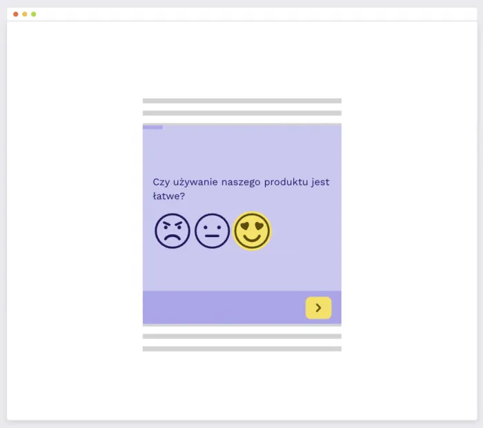 Przykład ankiety popup - ocena strony www