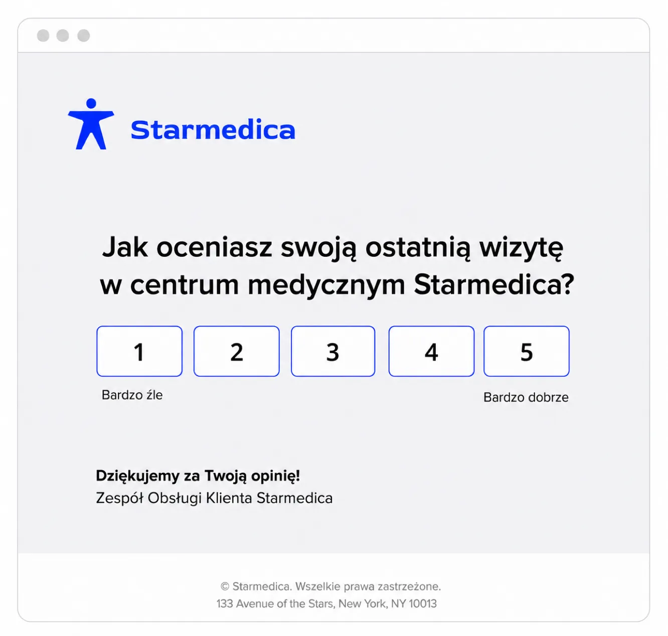 Zaproszenie do ankiety wysłane e-mailem — przykład wiadomości