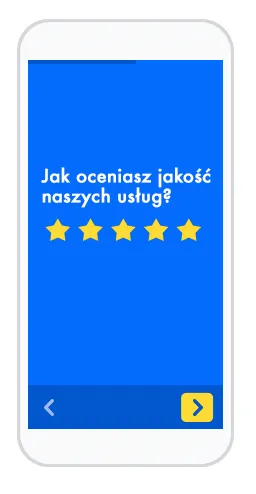 Skala Likerta z użyciem gwiazdek na urządzeniu mobilnym