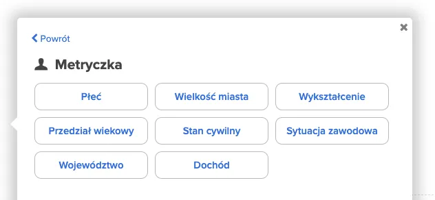 Dodawanie gotowej metryczki w kreatorze Interankiety