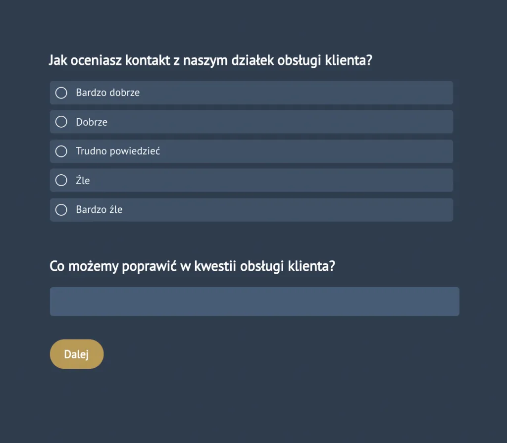 Ocena jakości obsługi klienta w ankiecie posprzedażowej
