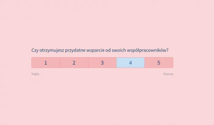 Przykładowe pytania w ankiecie satysfakcji pracownika na skali ocen