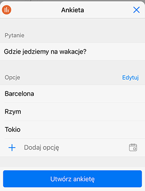 Edytor ankiety messenger