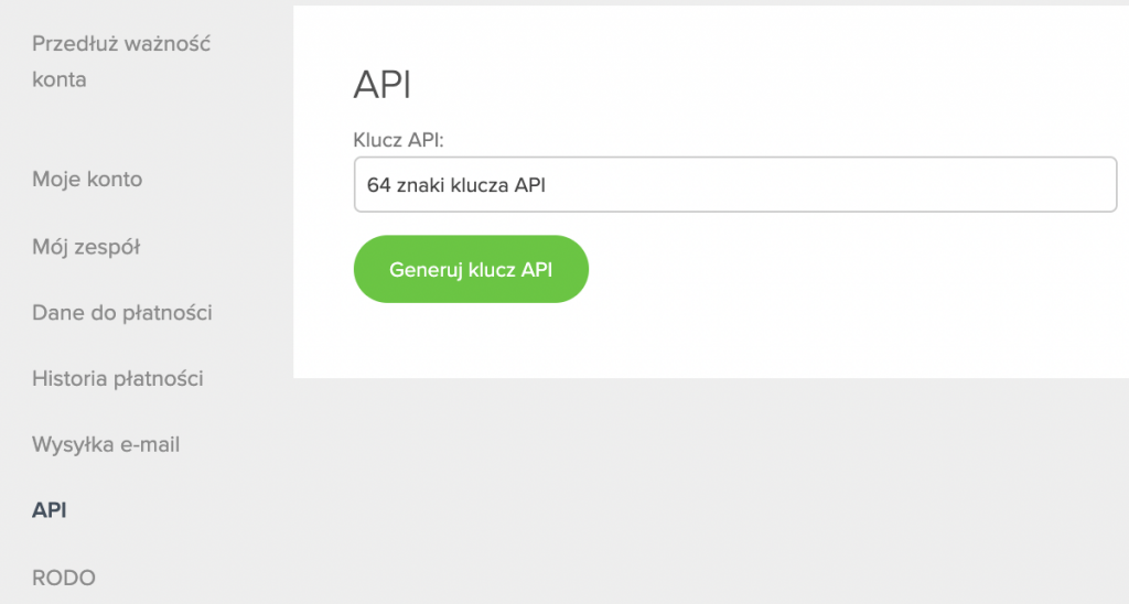 Generowanie klucza API w serwisie Interankiety