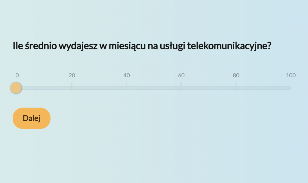 Zastosowanie pytania suwak w ankiecie